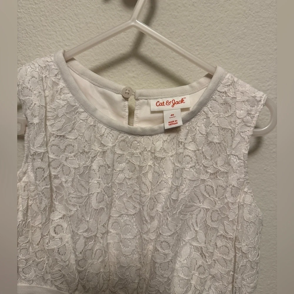 Cat & Jack lace toddler tank dress size 4T color cream